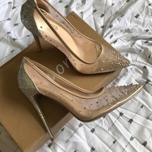 Nude Rhinestone Pumps Size 7